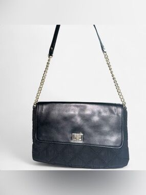 Talbots Black Quilted Shoulder Bag with Gold Chain